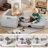 2 in 1 Kids Sofa with Sturdier Armrests, Kids Chair, Folding Toddler Couch & Recliner Seat-817787601
