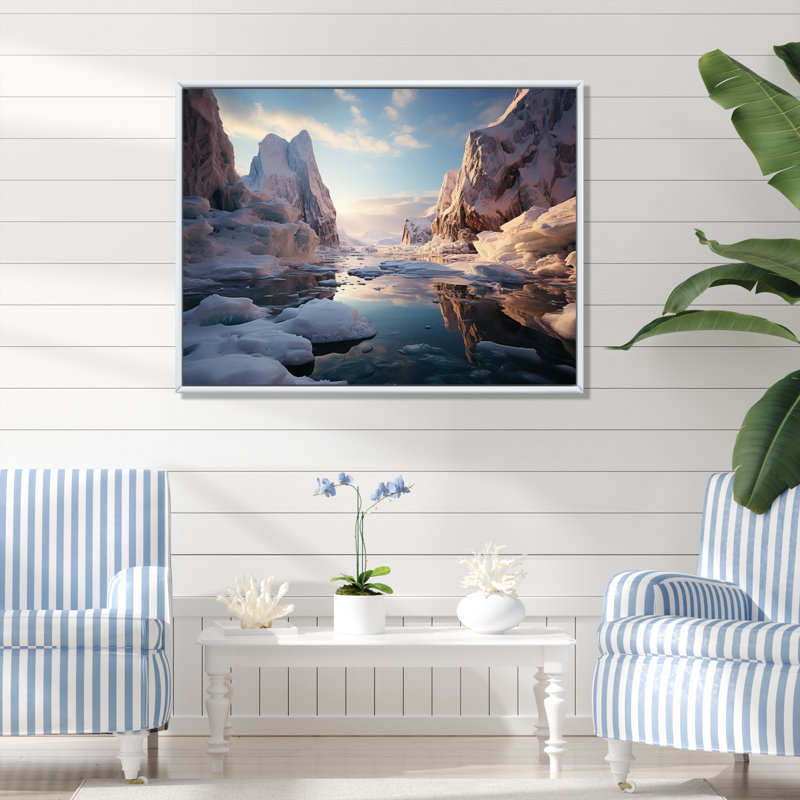" White Iceberg Arctic Dreams ", White Floater Framed, 30" H x 40" W x 1.5" D