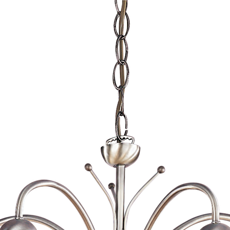 Brie 5 - Light Shaded Chandelier, Antique Brass