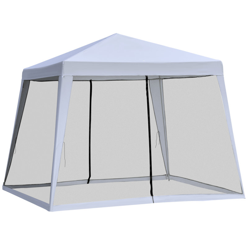 Tente d'extérieur avec auvent Outsunny, Gris