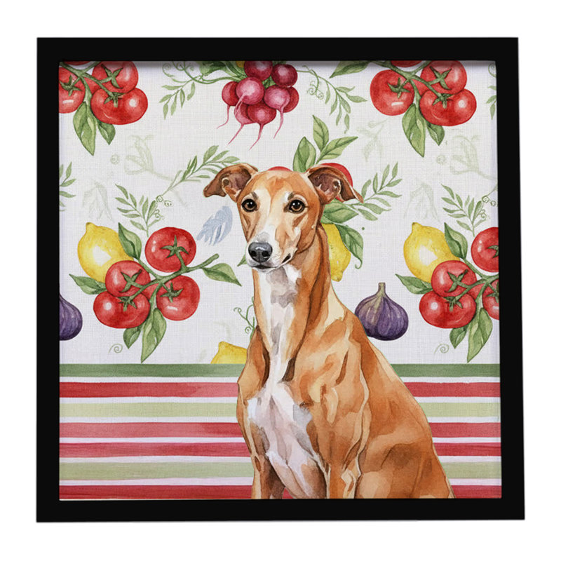 Red Greyhound Vegetables Framed Metal Print