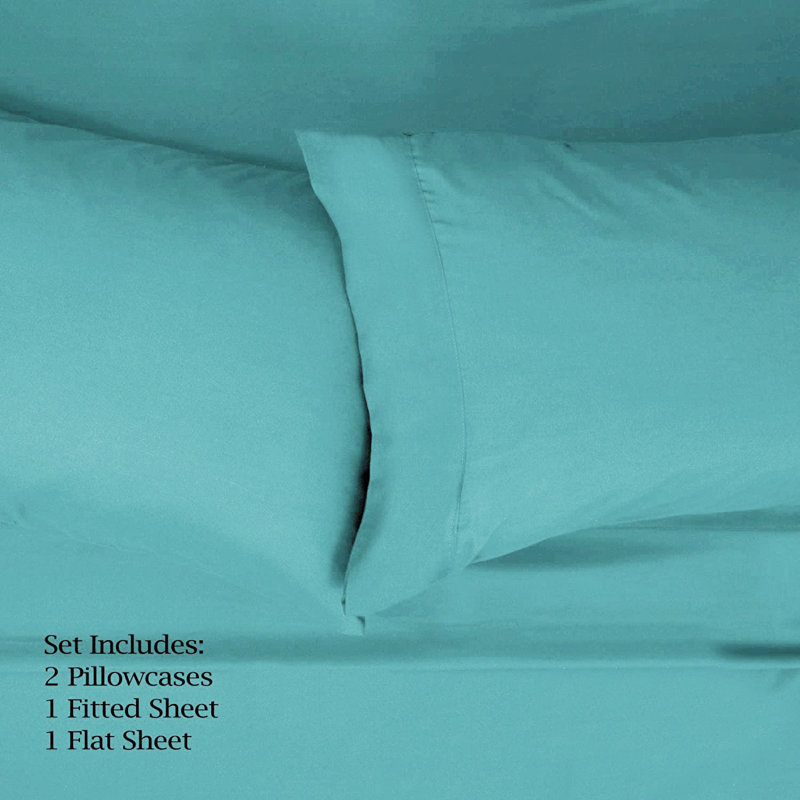 Microfiber Sheet Set, Queen Sheet Set with 2 Pillowcases, Blue