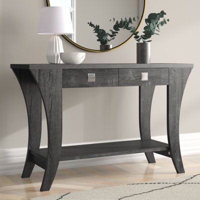 Abbot 120.02 cm W Solid Wood Top Console Table