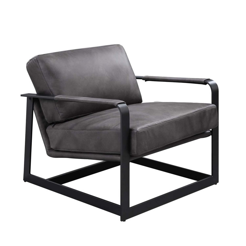 Marquil 27.6'' Wide Genuine Leather Top Grain Leather Armchair