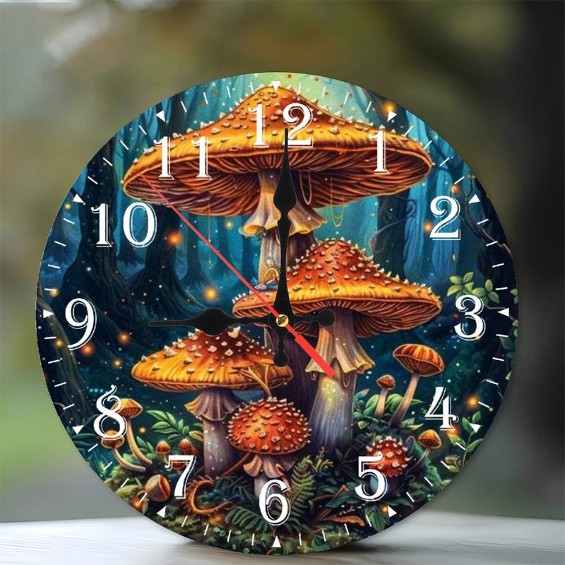 Horloge murale en bois 10 po, mouvement silencieux, à piles (piles AA non incluses), décor artistique, parfait pour les décorations