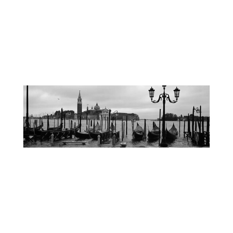 Gondolas With A Church In The Background, Church Of San Giorgio Maggiore, San Giorgio Maggiore, Venice, Veneto, Italy - Wrapped Canvas Panoramic Print
