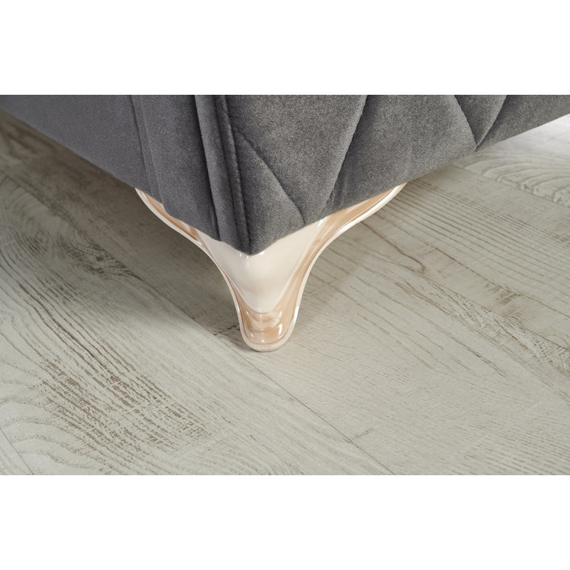 Fauteuil-lit convertible 35 po avec rangement Ferrero, Microfibre grise