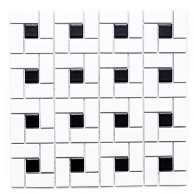 Helix 1" x 2" Porcelain Pinwheel Mosaic Floor and Wall Tile