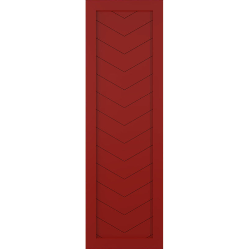Volets à fixation fixe en PVC à panneau simple de style moderne True Fit, 49", Rouge feu, 15"