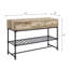Table élégante avec finition chêne et support en métal robuste