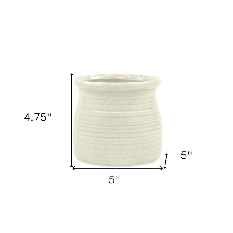Pot à fleurs rond blanc patiné 25 oz