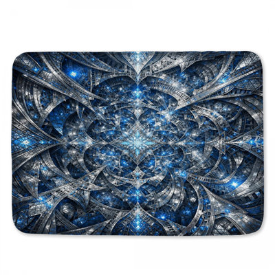 Tapis de bain bleu complexe
