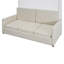 Lit escamotable double pleine grandeur avec coussin, blanc
