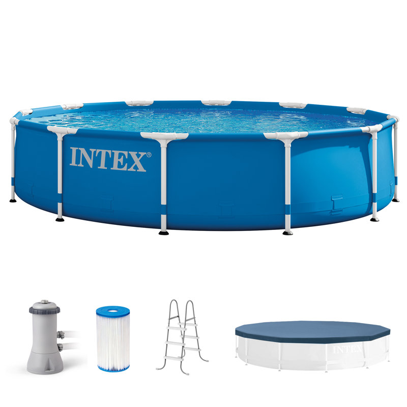 Intex 12'x30" Swimming Pool w/ Pump, Pool Ladder for 42 Wall, & 12 Cover