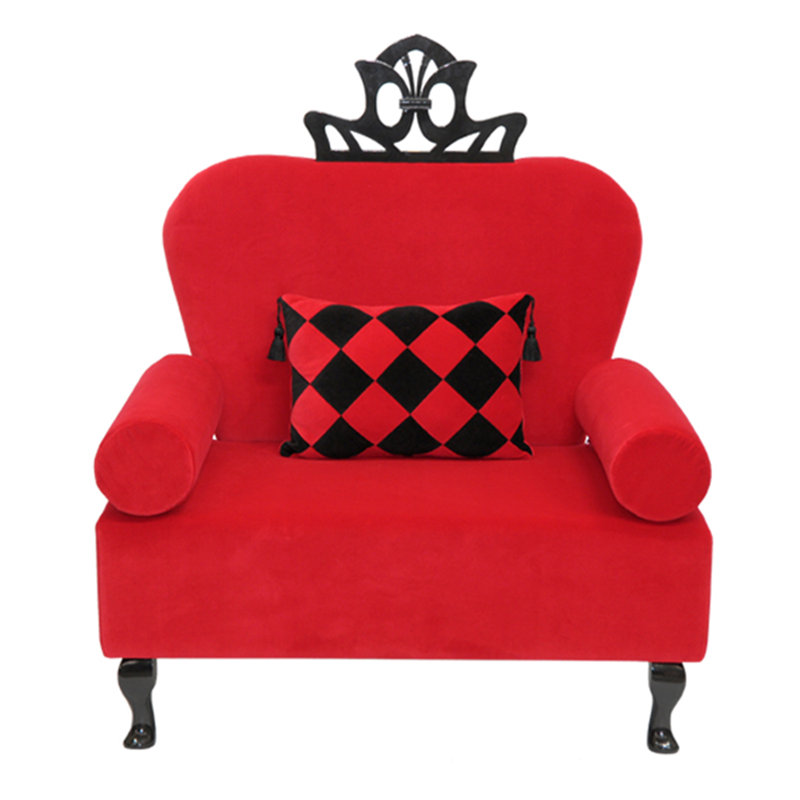 Artdeko Upholstered Armchair, Red