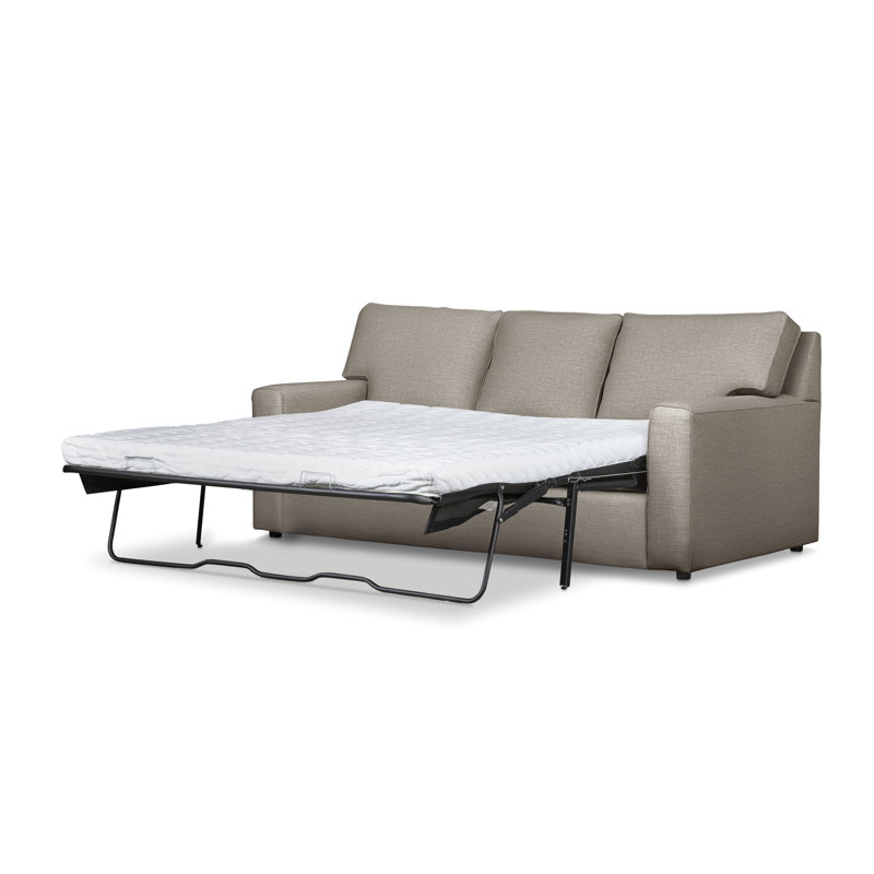 Yosef 82.5" Upholstered Sleeper Sofa, Drusky Linen Sustain® Basketweave
