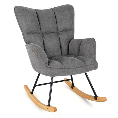 Giantex Nursery Rocking Chair With High Backrest Padded Armrests & Seat For Nursery by George Oliver