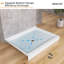 Base de bac de douche à double seuil en blanc avec ensemble de drain central