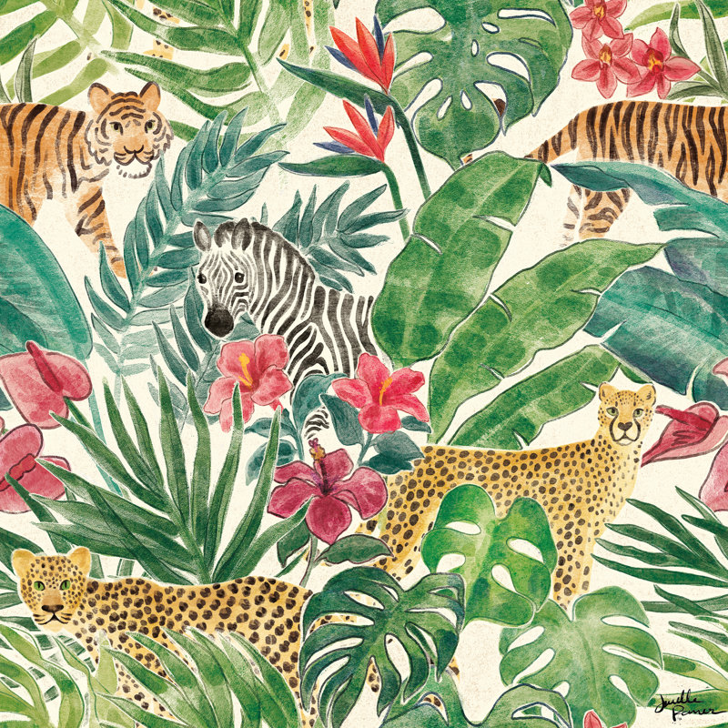 Jungle Vibes Step 01A by Janelle Penner - Wrapped Canvas Painting, 91cm H x 91cm W