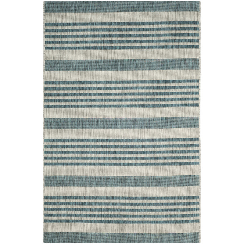 Tapis d'intérieur / extérieur à rayures Naya Performance, Rectangle 2 pi 7 po x 5 pi