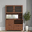 Buffets et vaisseliers de rangement de grande taille, vaisselier de cuisine moderne en MDF noyer
