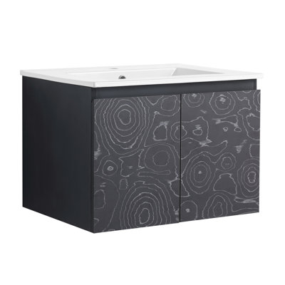 Meuble-lavabo mural 24 po avec lavabo en céramique