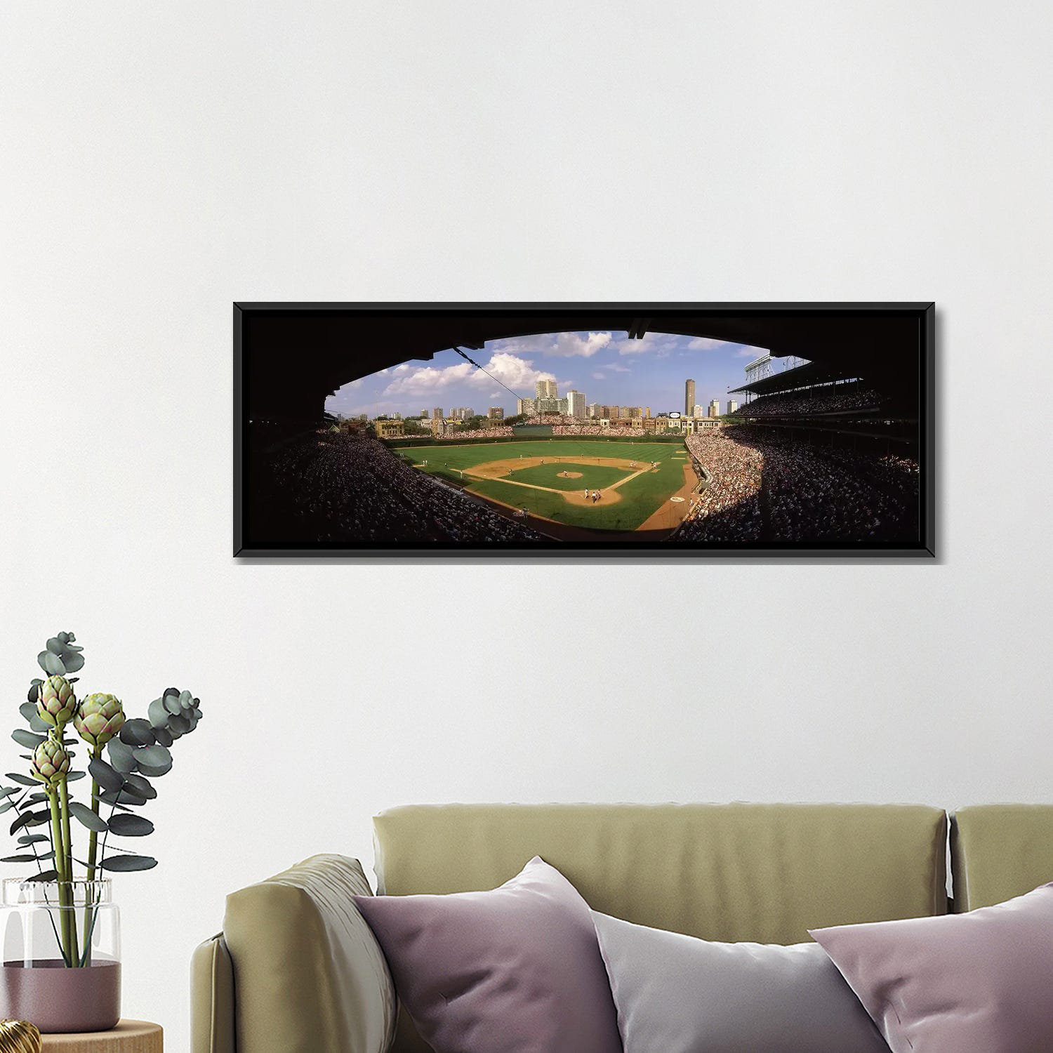 Chicago Skyline With Cubs World Series T-Shirt by Panoramic Images