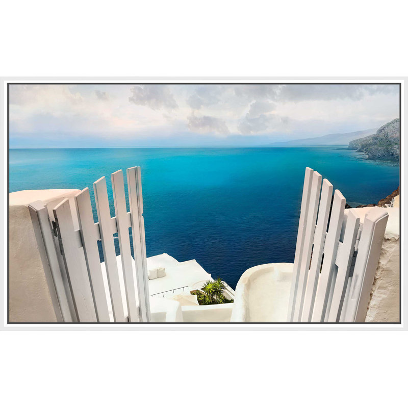 Blue Dreams par - photographie, Cadre flottant blanc, H 31,5 po x l 51,5 po x P 2 po