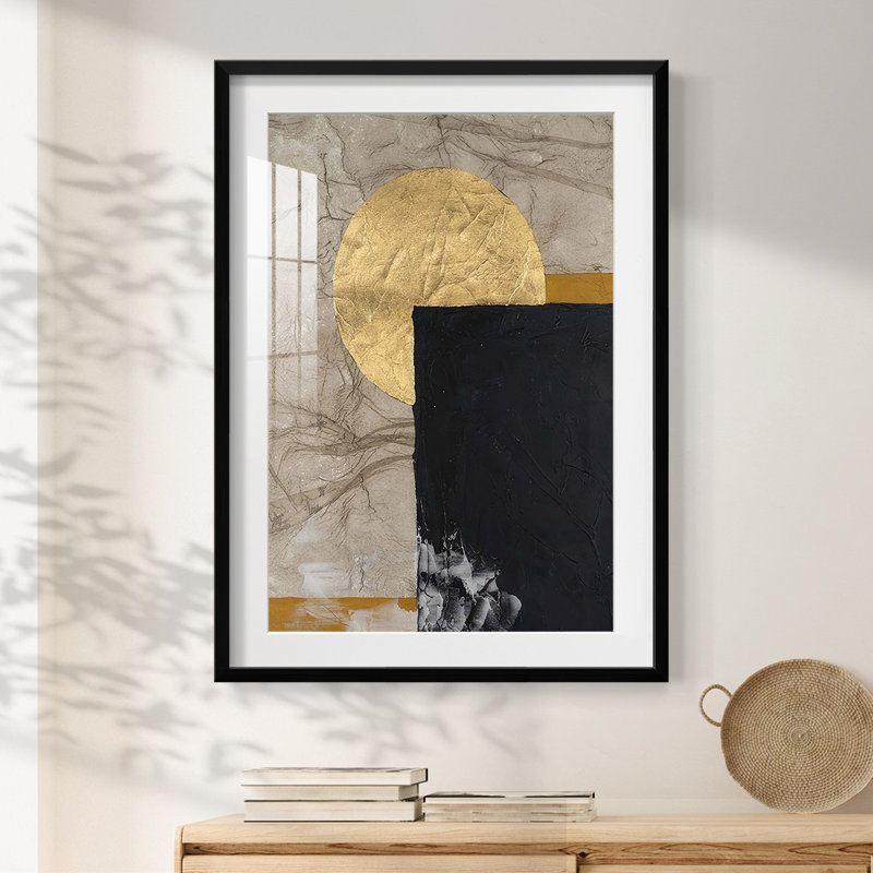 Ornement géométrique II - impression encadrée, H 28,5 po x l 20,5 po, Noir