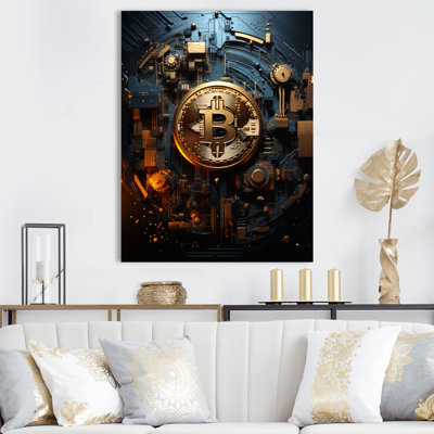 Golden Bitcoin Genesis - reproduction sur toile