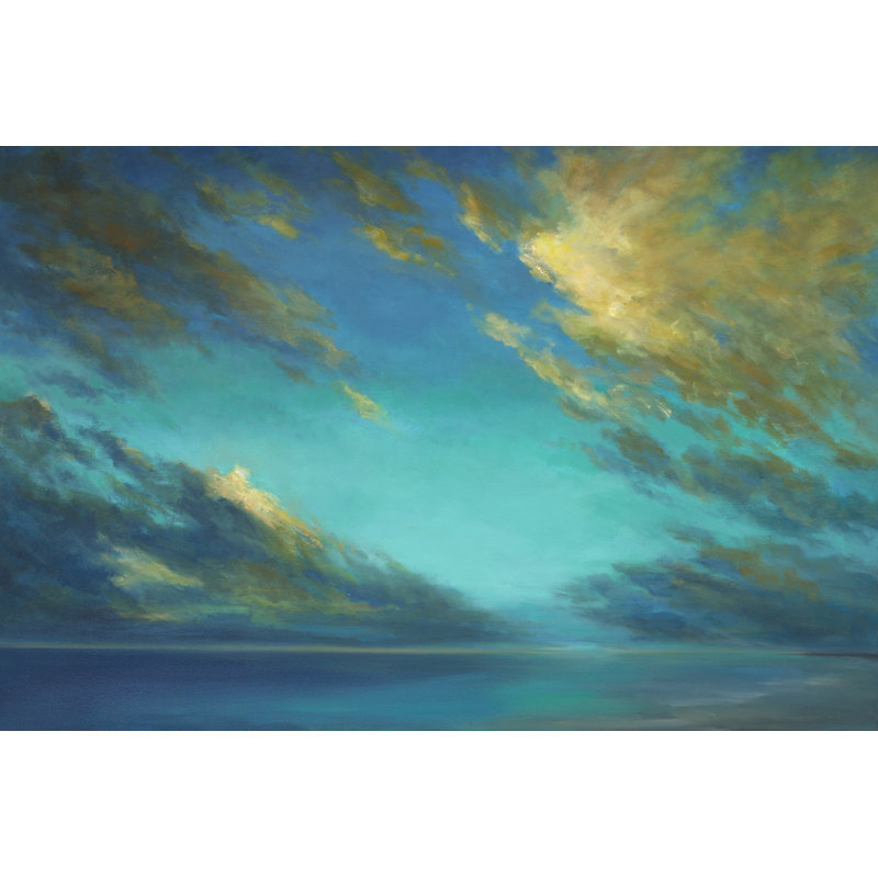 Coastal Cloudscape by Sheila Finch - Painting on Canvas, Wrapped Canvas, 20cm H x 30cm W