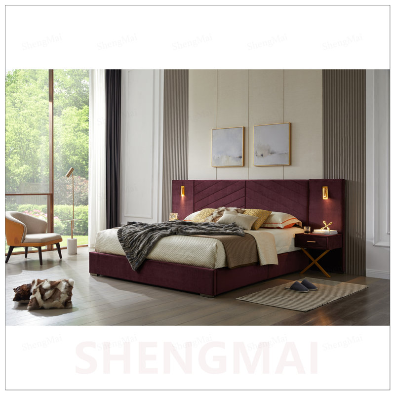 Queen Size Velvet Bed Frame with Vertical Channel Tufted Wingback Headboard, Upholstered Platform, and Strong Wooden Slats for Elegant and Comfortable Sleeping