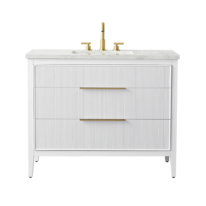 Emma 42" W Single Vanity, White