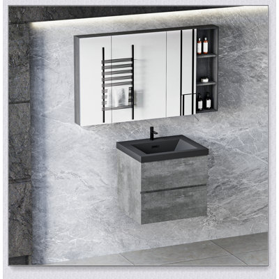 Meuble-lavabo mural 24 po avec lavabo, meuble-lavabo mural moderne