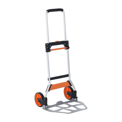 Folding Hand Truck, 275 lbs Load Capacity, Aluminum Portable Cart, Convertible Hand Truck and Dolly with Telescoping Handle and PP+TPR Wheels, Ultra Lightweight Super Strong for Moving Warehouse