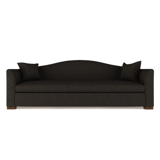 Horatio Camelback Taper Curved-Arm Sofa, Box Weave Linen Alabaster, 33" H x 96" W x 36" D, Weathered