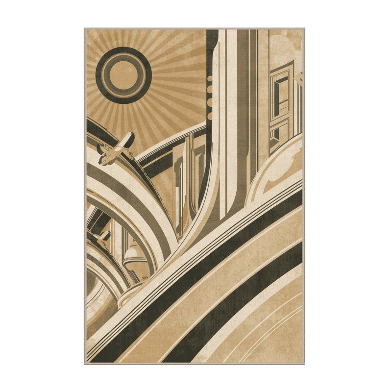 Tapis arc-en-ciel art déco lavable à la machine Warmley, 3 X 5