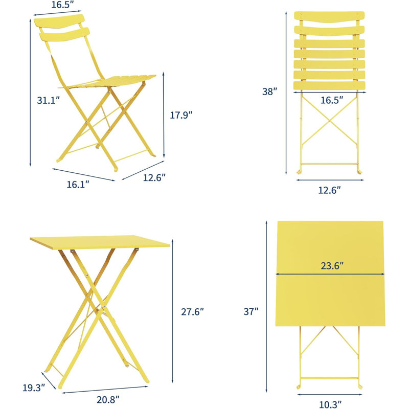 Patio Dining Set, Yellow