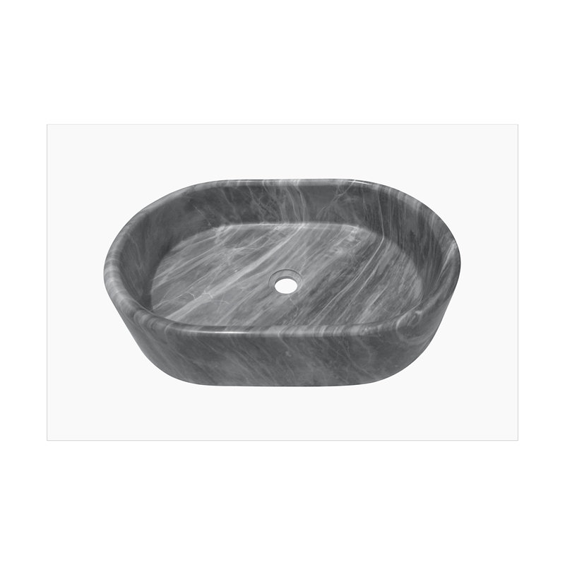 Vessel Sink, Oval-Shaped Sink For Bathroom, Gray