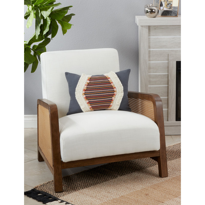 Olivia Collection Fringe Cotton Throw Pillow, Pillow Cover Only - No Insert