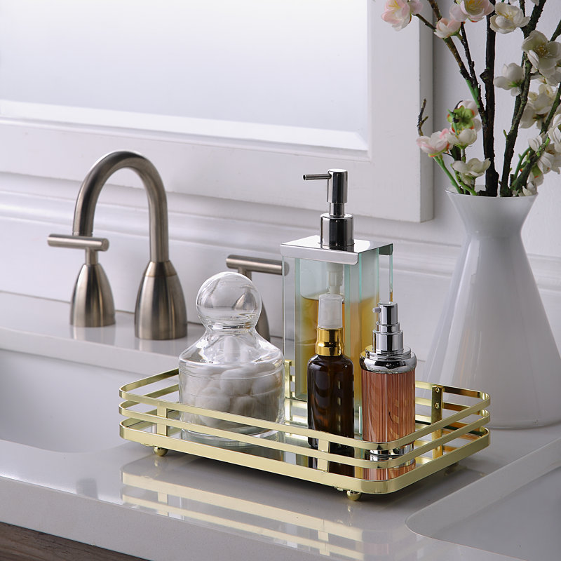Plateau de miroir de maquillage Calimarie Classic, Or poli