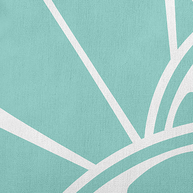 Geometric Outdoor Reversible Throw Pillow, Mint Blue/White