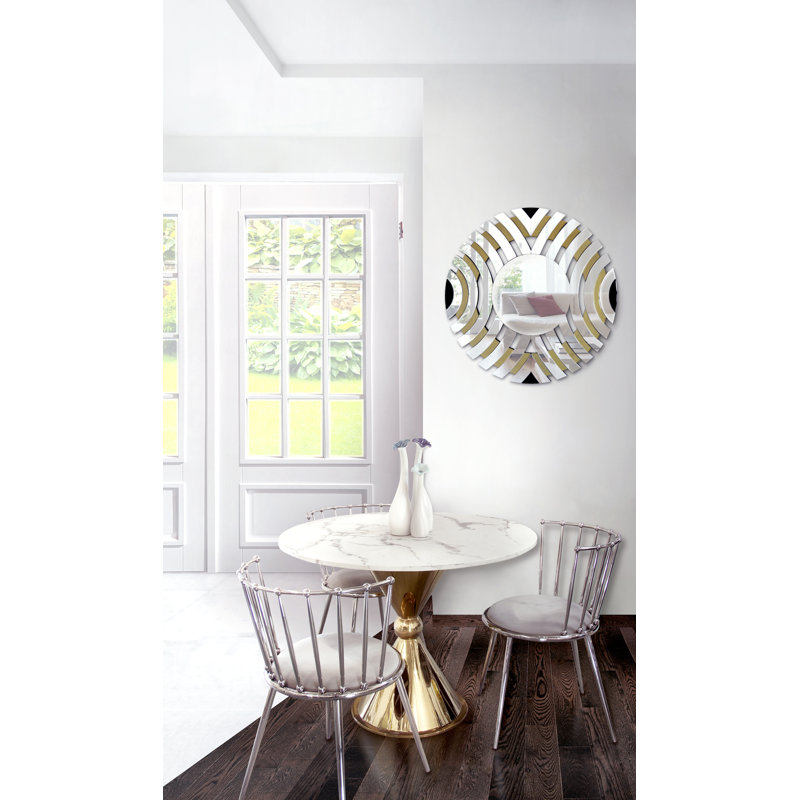 SantaAna Glass Flat Wall Mirror, Champagne