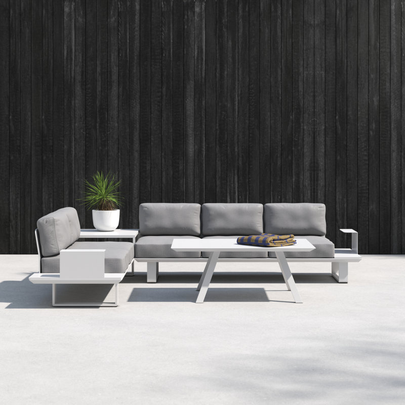 Pangea Home Sunset All-Weather Patio Sectional Set – Modern Outdoor Seating with Comfortable Quick Dry Cushions
