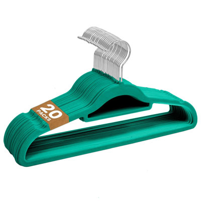20‑Pack Non‑Slip Cream Velvet Coat Hangers, Space‑Saving Hangers with Tie Organizer & Swivel Hooks