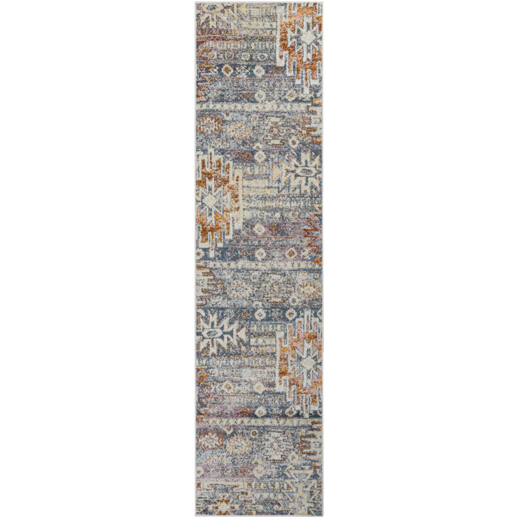 Jamieson Machine Woven Blue/Orange Area Rug