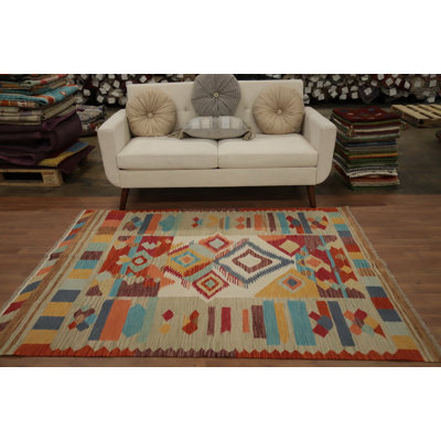 Tribal Wool Kilim Vegetable Dye Rug 5x6
