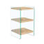 Table d'appoint moderne à trois niveaux en verre et bois - Table de chevet contemporaine avec rangement ouvert