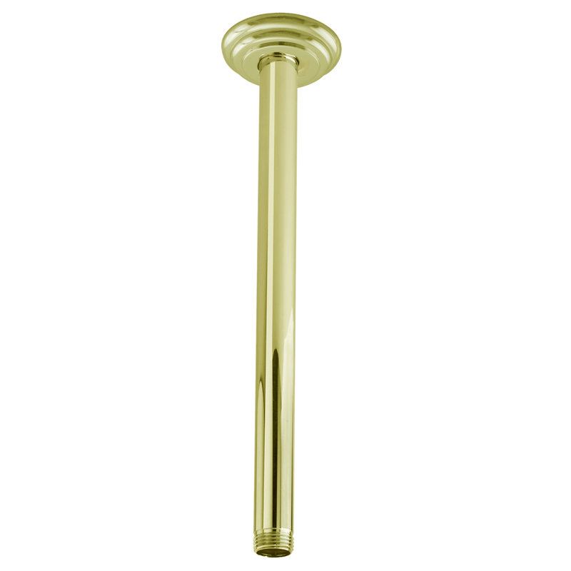 Bras de douche rond 1/2 "avec bride IPS x 19", Laiton poli