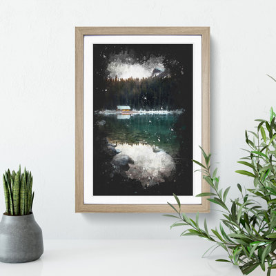 Hut at the Foot of a Mountain - Picture Frame Painting